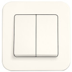 Выключатель двухклавишный VIKO Rollina крем 90421002