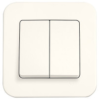 Выключатель двухклавишный VIKO Rollina крем 90421002