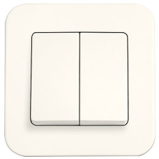 Выключатель двухклавишный VIKO Rollina крем 90421002