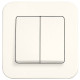 Выключатель двухклавишный VIKO Rollina крем 90421002