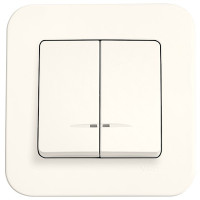 Выключатель двухклавишный с подсветкой VIKO Rollina крем 90421050
