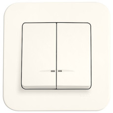 Выключатель двухклавишный с подсветкой VIKO Rollina крем 90421050