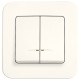 Выключатель двухклавишный с подсветкой VIKO Rollina крем 90421050
