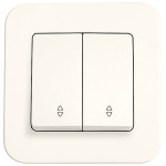 Выключатель двухклавишный проходной VIKO Rollina крем 90421017