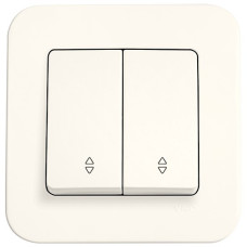 Выключатель двухклавишный проходной VIKO Rollina крем 90421017