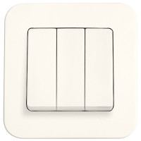 Выключатель трехклавишный VIKO Rollina крем 90421068