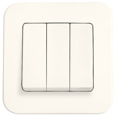 Выключатель трехклавишный VIKO Rollina крем 90421068