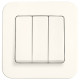 Выключатель трехклавишный VIKO Rollina крем 90421068
