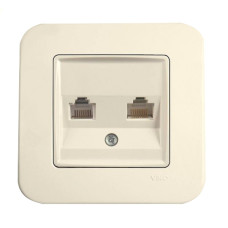 Розетка компьютерная двойная VIKO Rolllina крем 90421034