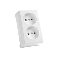 Розетка накладная двойная без заземления VIKO VERA белый IP20 90681055