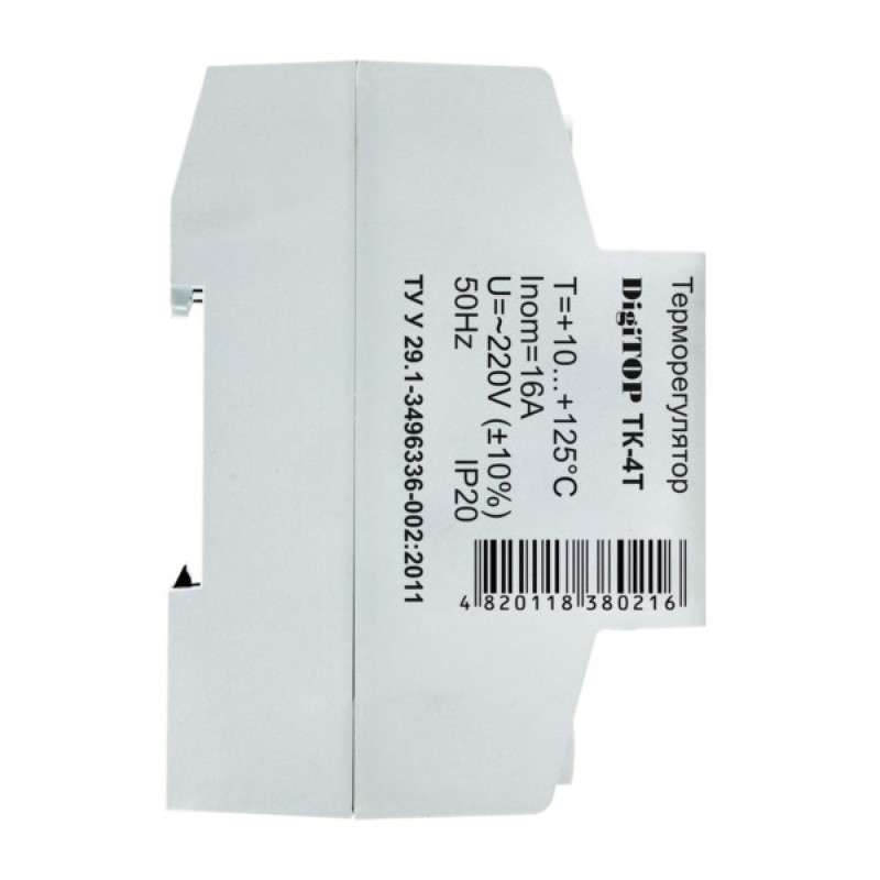 Цифровой терморегулятор DigiTOP з датчиком DS18B20 ТК-4T на DIN-рейку