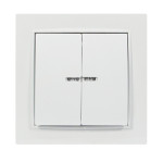 Выключатель двухклавишный с подсветкой NILSON Thor белый 27111004