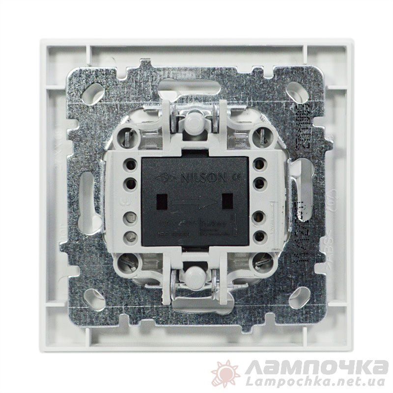 Выключатель двухклавишный с подсветкой NILSON Thor белый 27111004