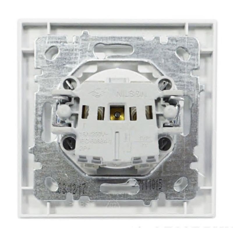 Розетка одинарная б/з NILSON Thor белая 27111015