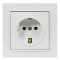 Розетка одинарная с/з NILSON Thor белая 27111017