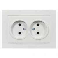 Розетка двомісна б/з NILSON Thor біла 27111024