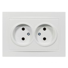 Розетка двойная б/з NILSON Thor белая 27111024
