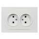 Розетка двойная б/з NILSON Thor белая 27111024