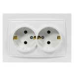 Розетка двойная с/з NILSON Thor белая 27111025