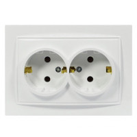 Розетка двойная с/з NILSON Thor белая 27111025