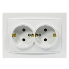 Розетка двойная с/з NILSON Thor белая 27111025