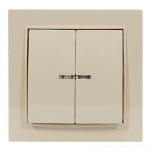 Выключатель двухклавишный с подсветкой NILSON Thor крем 27121004