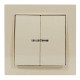 Выключатель двухклавишный с подсветкой NILSON Thor крем 27121004