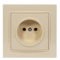Розетка одинарная б/з NILSON Thor крем 27121015