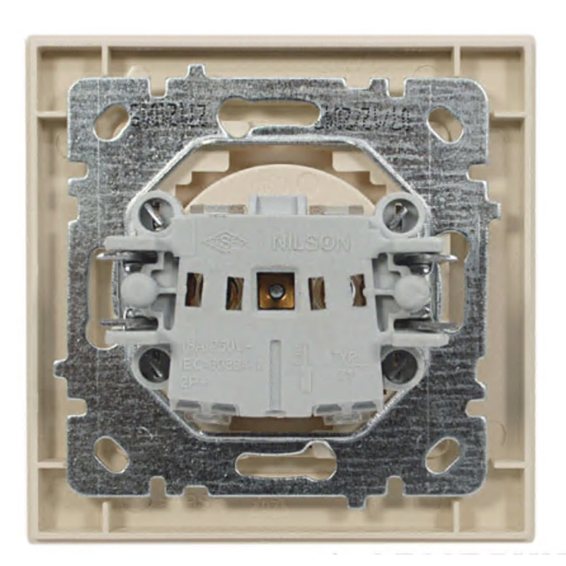 Розетка одинарная б/з NILSON Thor крем 27121015