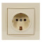 Розетка одинарная с/з NILSON Thor крем 27121017
