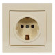 Розетка одинарная с/з NILSON Thor крем 27121017