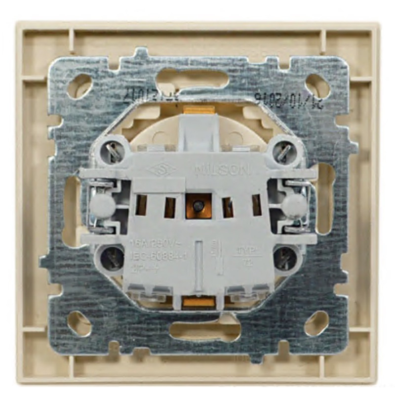 Розетка одинарная с/з NILSON Thor крем 27121017