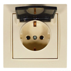 Розетка одинарная с/з и крышкой NILSON Thor крем 27121018