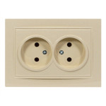 Розетка двойная б/з NILSON Thor крем 27121024