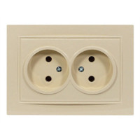 Розетка двойная б/з NILSON Thor крем 27121024