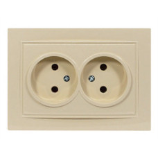 Розетка двойная б/з NILSON Thor крем 27121024