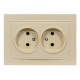 Розетка двойная б/з NILSON Thor крем 27121024