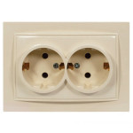 Розетка двойная с/з NILSON Thor крем 27121025