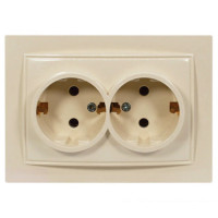 Розетка двойная с/з NILSON Thor крем 27121025