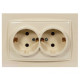 Розетка двойная с/з NILSON Thor крем 27121025