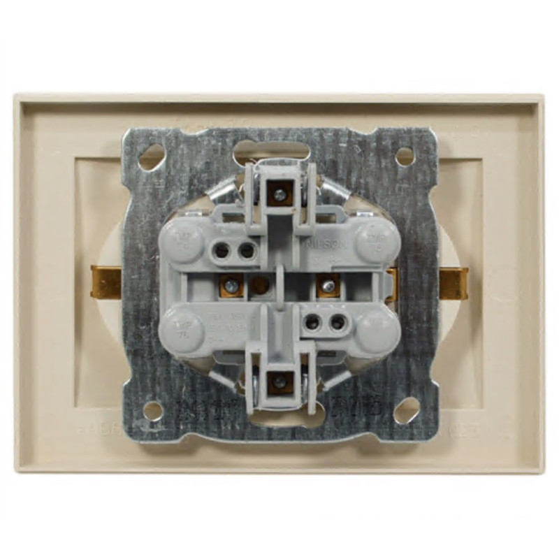 Розетка двойная с/з NILSON Thor крем 27121025