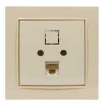 Розетка одинарная компьютерная без модуля RJ-45 NILSON Thor крем 27121042
