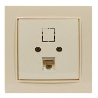 Розетка одинарная компьютерная без модуля RJ-45 NILSON Thor крем 27121042