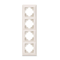 Рамка четверная вертикальная VIDEX Binera крем (VF-BNFR4V-CR)