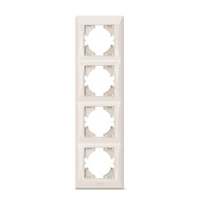 Рамка четверная вертикальная VIDEX Binera крем (VF-BNFR4V-CR)