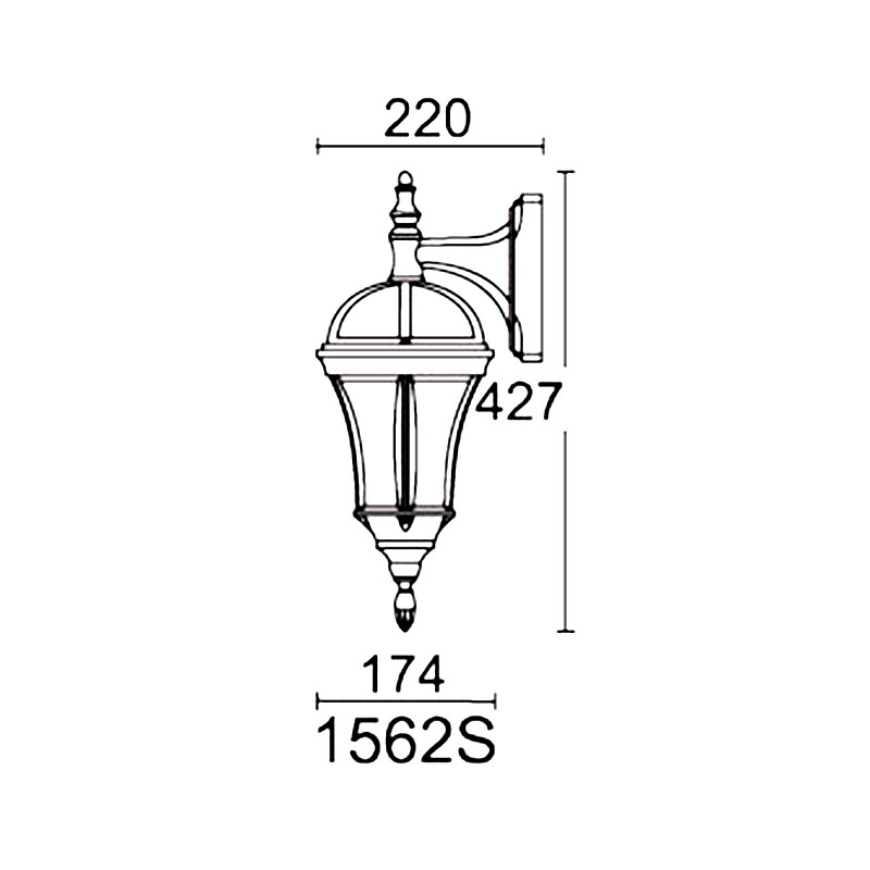 Садово-парковий настінний світильник LUSTERLICHT Real I 1562S QMT