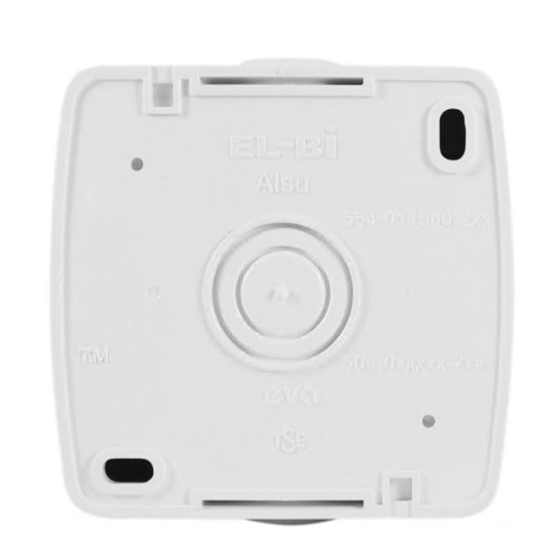 Розетка El-BI Alsu одинарная с крышкой с/з накладная белая IP54 (504-010215-218)