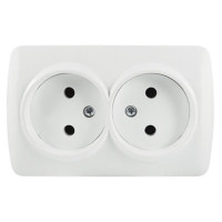 Розетка El-BI Alsu двомісна б/з накладна біла IP20 (504-010200-908)