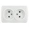 Розетка El-BI Alsu двойная б/з накладная белая IP20 (504-010200-908)