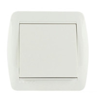 Выключатель накладной одноклавишный LEZARD Demet белый IP20 711-0200-100